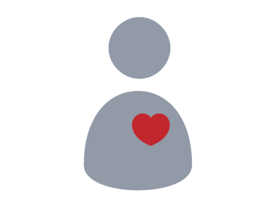 Person Icon with red heart on chest
