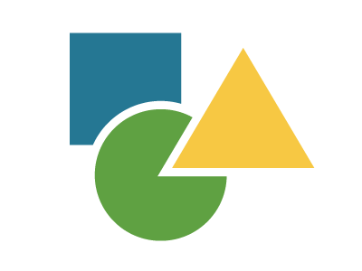 Icon showing three basic shapes